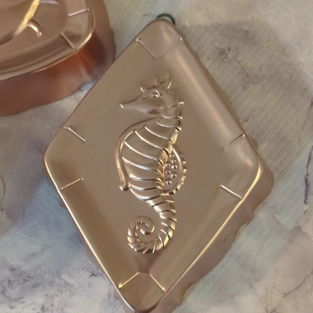 Set of Three Rose Gold Metallic Molds with Nautical Designs